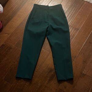 Zara High Waisted Green Trousers